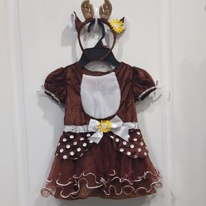 Charming Brown Deer Costume with Antler Headband for Kids